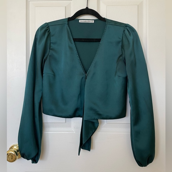 Teal Wrap Top - Picture 2 of 4